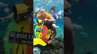 Ketika Mama Ara Kaget Diajak Papa Naik Motor Didalam Air Sama Ikan 🛵👫❤