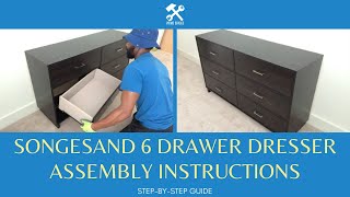 IKEA SONGESAND 6 Drawer Dresser Assembly Instructions (Full Step by Step Assembly Instruction Guide)