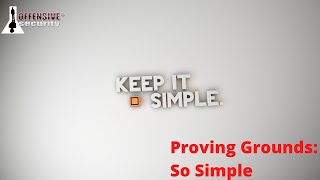Offensive Security Proving Grounds: So Simple