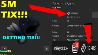 GETTING TIX IN ROBLOX AND BUYING A DOMINUS!