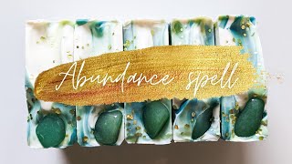 Abundance Intention Soap - In The Pot Swirl, green aventurine and glitter, oh my!