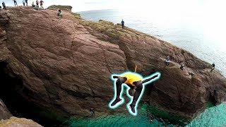 Crazy Cliff Jumping At Seaton Cliffs - Arbroath