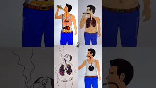 4 in 1 about smoking and drinking #rifanaartandcraft #rifanaart #animationvideo #stopsmoking