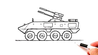 How to draw a Military vehicles | Armored personnel carrier