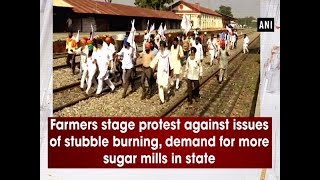 Farmers stage protest against issues of stubble burning, demand for more sugar mills in state