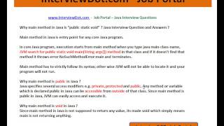 Java Interview Question And Answer Java Main Method Public Static Void Why Explain