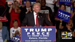 Donald Trump talks about Hillary Clinton's small crowds - Estero, Florida