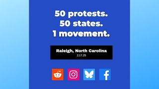 50501 Movement Protest - Raleigh, North Carolina (February 17, 2025)