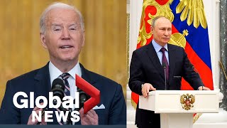 Biden imposes sanctions on Russia, says Putin’s actions are start to a Ukraine invasion | FULL