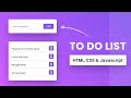 To Do List With Javascript | Step by Step Javascript Project