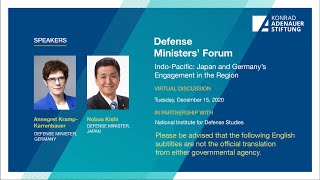 Defense Ministers’ Forum / Indo-Pacific: Japan and Germany’s Engagement in the Region / English sub.
