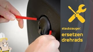 Ersetzen des Drehrads des Staubsaugers | Das Ersatzteilecenter.de Verfahren