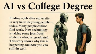 Why College Degrees Matter Less in the AI Age || 🎓Learn English Through Story Level 3 || Graded