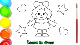 Menggambar dan mewarnai boneka untuk anak-anak/drawing dolls for kids/bola uchun qo'g'irchoq chizish