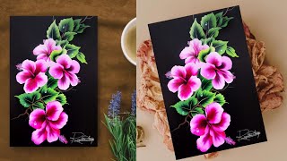 Bright and Beautiful HIBISCUS FLOWER 🌺 Painting - Acrylic Painting Flowers