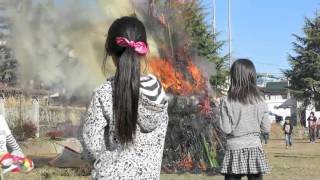 松川町のどんど焼き（弥久司・本町）2016