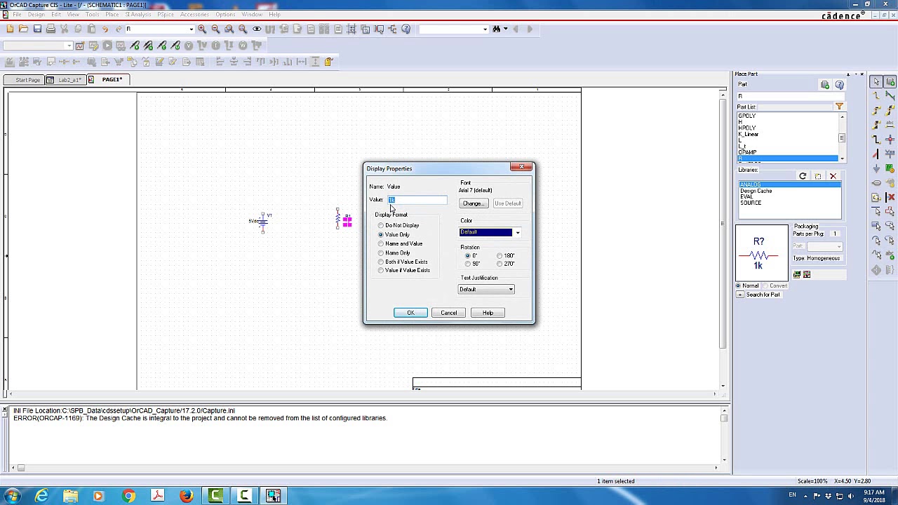 PSPICE Orcad Tutorial - Ohm's Law (DC Sweep) - YouTube