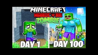 I Survived 100 DAYS as a ZOMBIE in HARDCORE Minecraft!