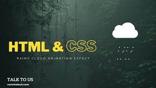 Html CSS Rainy Cloud Animation Effects CSS Only #hindi