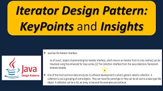 Iterator Design Pattern: KeyPoints and Insights