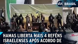 Hamas liberta mais 4 reféns israelenses após acordo de cessar-fogo | SBT Brasil (25/01/25)