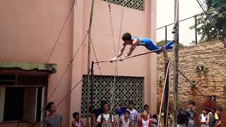 Horizontal bar performance at District Level ARTISTIC GYMNASTICS Sub Junior Competition  - 2019