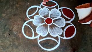 Aadi madham special easy flower padikolam traditional muggulu kolam design aadivelli special