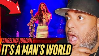 GET HER WATER PLEASE!!!!!! | Angelina Jordan LIVE ENHANCED AUDIO cover IT'S A MAN'S WORLD | REACTION