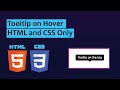 How to Create Tooltip using HTMLl and CSS