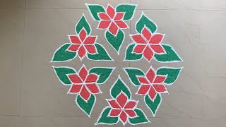 Rangoli: 14 to 7 dots rangoli..|| Easy rangoli for beginners || kolam rangoli ||