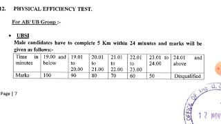 MLP Physical Efficiency Test and Marks