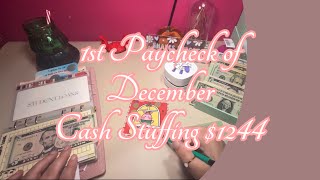 Cash Stuffing my 1st Paycheck or December $1244| Sinking Fund Allocation \u0026 Budgeting my Paycheck