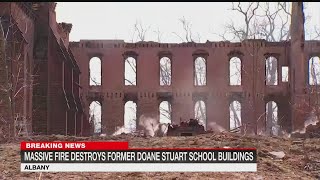 Remains of former Doane Stuart School being demolished after huge fire