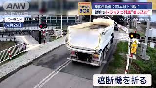 (衝撃映像)ポーランド最強の阿呆トラックドライバー（電車事故）