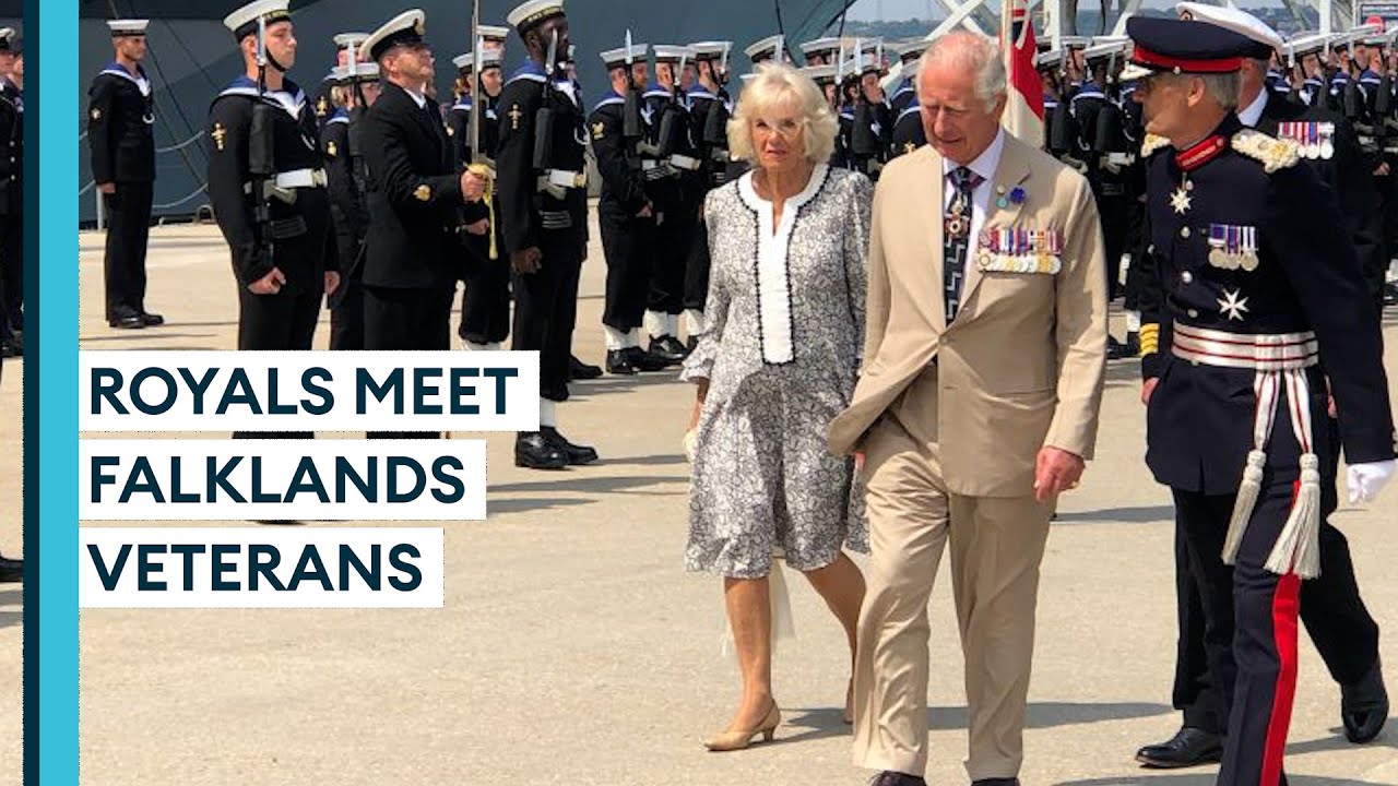 Charles And Camilla Meet Falklands Veterans On Navy Flagship - YouTube