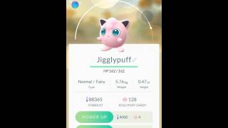 Pokemon Go Evolution Jigglypuff to Wigglytuff with High CP Level 30