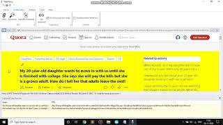 How to scrape queries and the answers from Quora using Webharvy