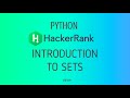 #36 : Introduction to Sets   | Hackerrank Python Solutions