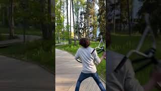 Scooter kid disrespects his friends BMX bike