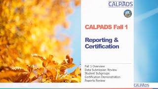 20/21 FALL1-Reporting and Certification (Module A) Introduction