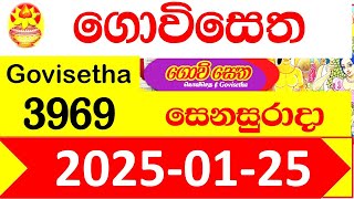 Govisetha Today 3969 Results 2025.01.25 Lottery Result  අද ගොවිසෙත ලොතරැයි ප්‍රතිඵල nlb