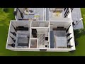 house plan with 3 bedrooms 2 bathshouse design [14.9mx11.2m]model0156