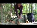 the entire video for nearly a year living in the forest, building a bamboo house, living freely