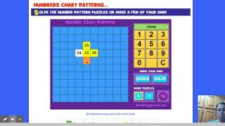 Hundreds Chart Patterns | Math Playground