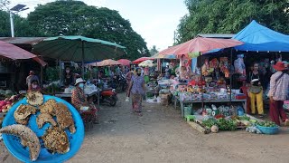 Countryside Food Market @Battambang - Morning Market Scene at Rural (Phsa Lvea) Battambang Province