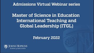 ITGL Program Admissions Webinar