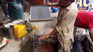 Expert Mechanic Cleaning the Car's Radiator | Amazing skill point!