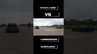 Toyota Yaris Beats Lamborghini Aventador?! 🔥🏎️ 😱 #toyotayaris #lamborghini #race