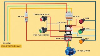 dol starter control wiring | dol starter connection |DOL Starter Connection with Indicator