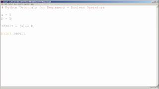 Python Tutorials for Beginners - Boolean Operators